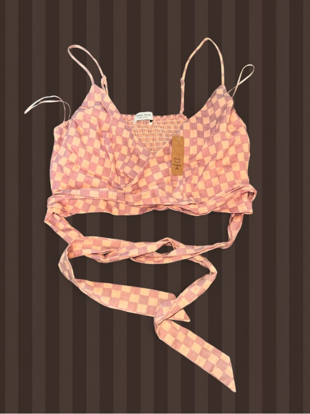Miss Love Pink Overlap Crop Top - Small